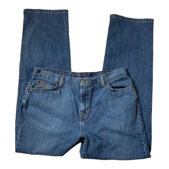 Eddie Bauer Jeans Women's Size 14 Regular Straight Leg Stretch Medium Wash Denim - Picture 5 of 9